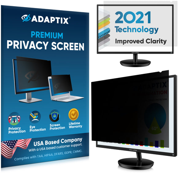 Adaptix Monitor Privacy Screen 19.5” – Info Protection for Desktop Computer Security – Anti-Glare, Anti-Scratch, Blocks 96% UV – Matte or Gloss Finish Privacy Filter Protector – 16:9 (APF19.5W9)