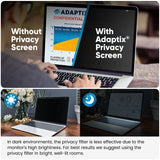 Adaptix Laptop Privacy Screen 13.3” – Information Protection Privacy Filter for Laptop – Anti-Glare, Anti-Scratch, Blocks 96% UV – Matte or Gloss Finish Privacy Screen Protector – 16:10 (APF13.3W)